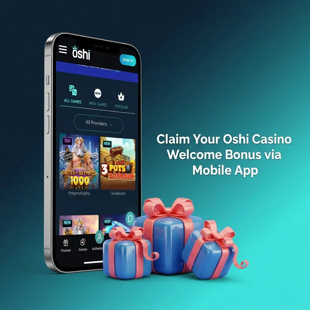 Oshi Casino mobile app welcome bonus claim steps on Android and iOS devices