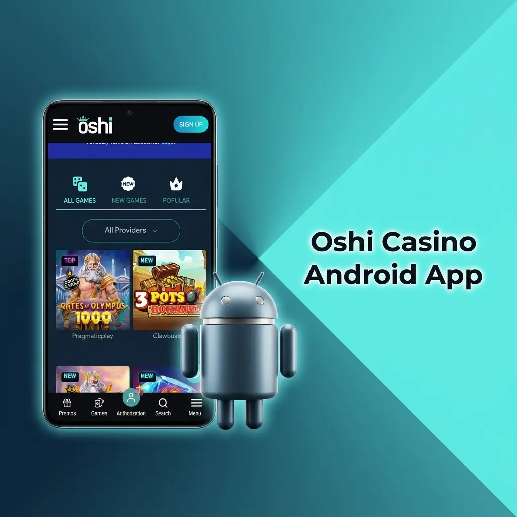 Oshi Casino Android app interface showing mobile betting and casino games available for free APK download