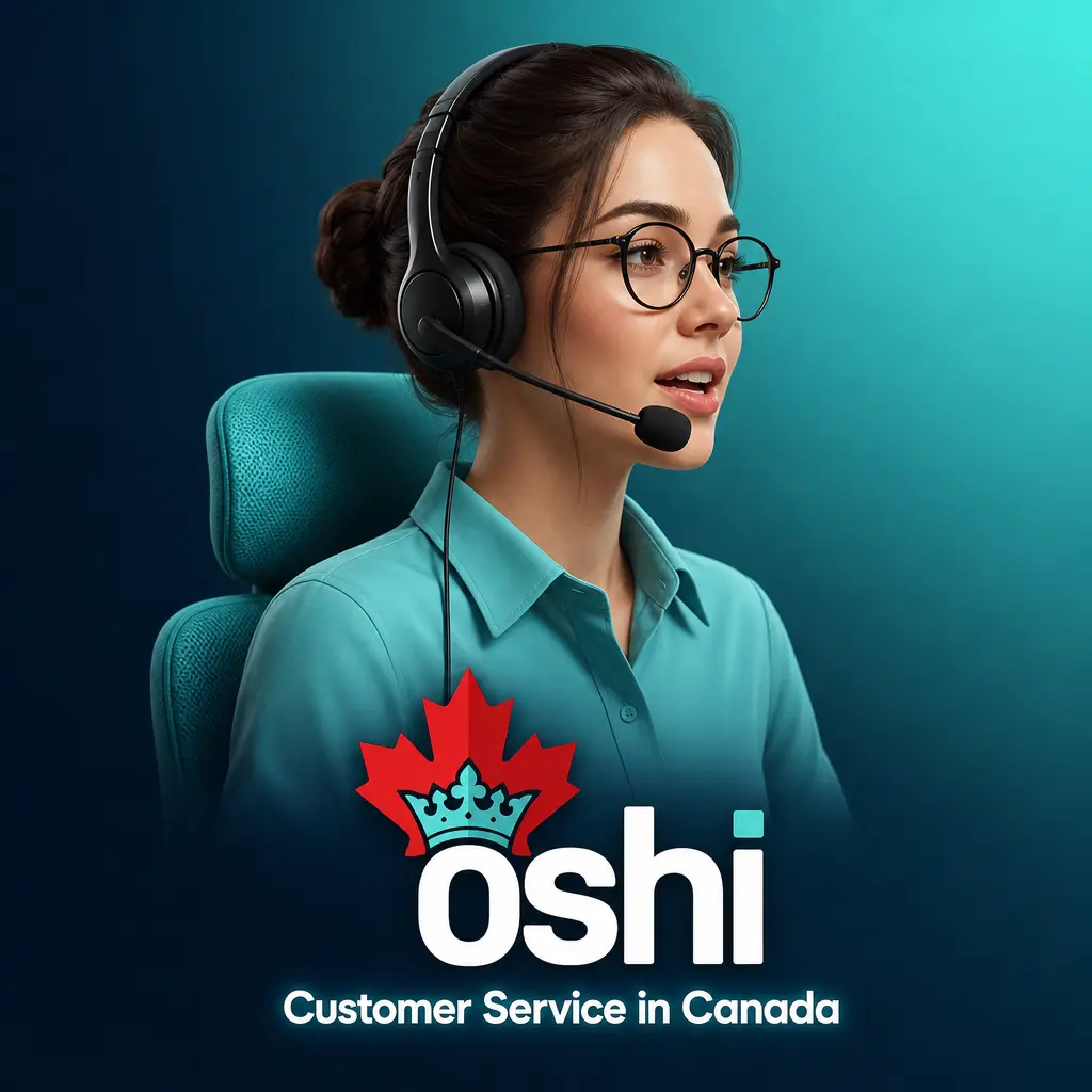 Oshi Casino customer service team available 24/7 via live chat and email to support Canadian players