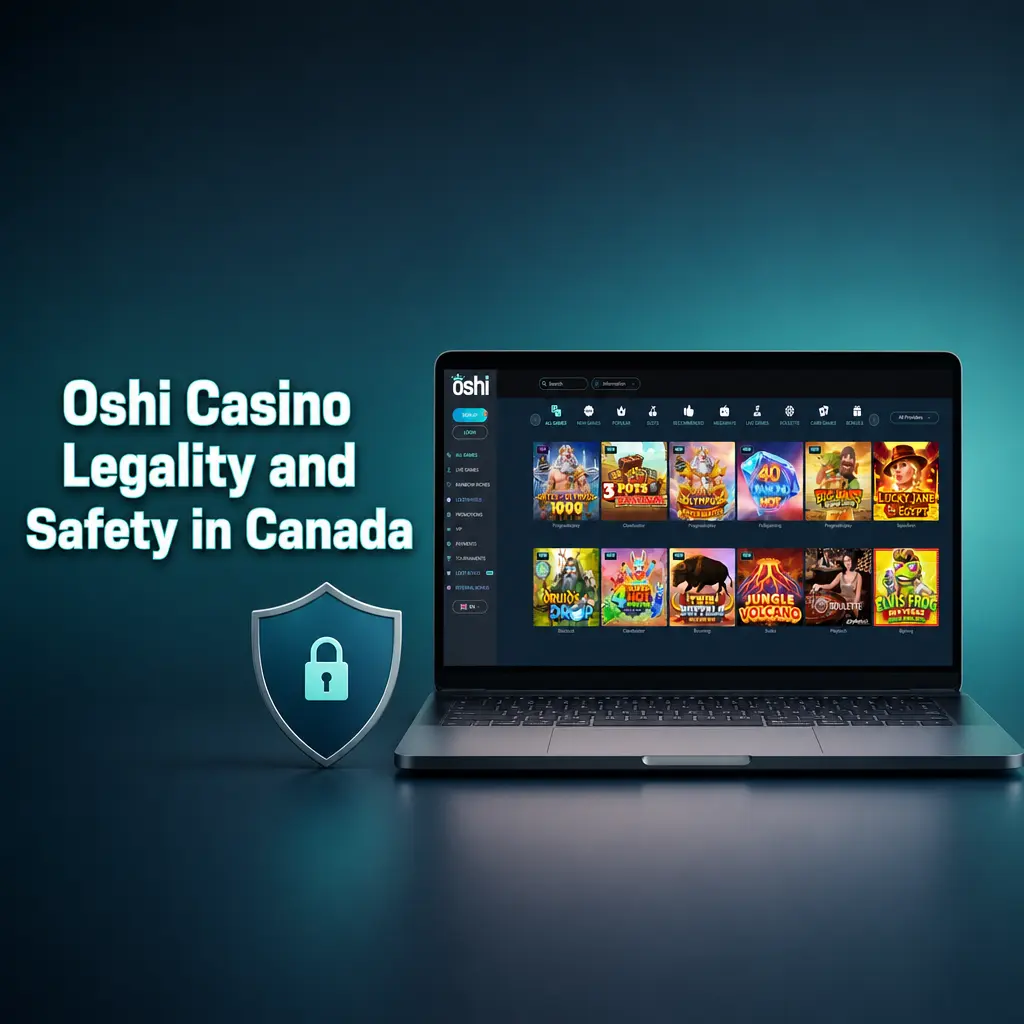 Oshi Casino Curaçao eGaming licence and SSL encryption ensuring safe, legal online gambling for Canadian players