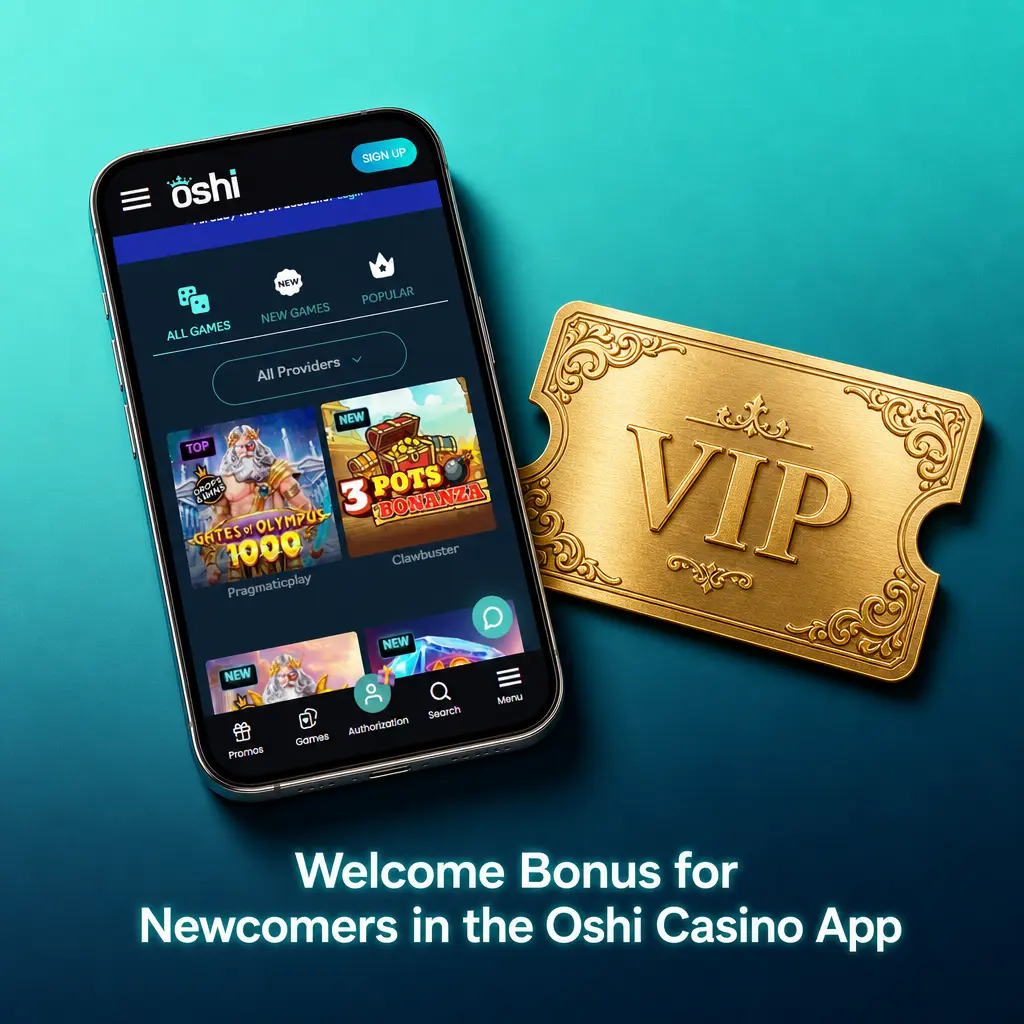Oshi Casino app welcome bonus offering 100% match up to CAD 4,000 and 200 free spins for new users